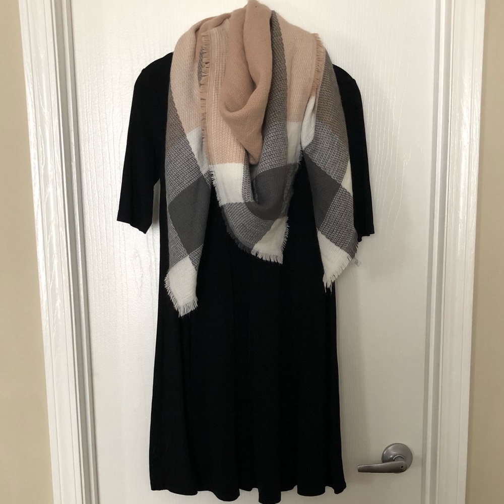Neutral Plaid Scarf
